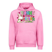 Fuchsia Pink Bunny Kisses Easter Wishes Urban Hoodie - CowhideDigitalArt
