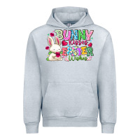 Heather Grey Bunny Kisses Easter Wishes Urban Hoodie - CowhideDigitalArt