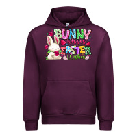 Mauve Wine Bunny Kisses Easter Wishes Urban Hoodie - CowhideDigitalArt