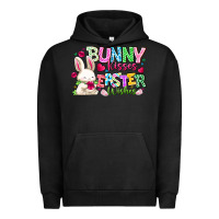 Pigment Black Bunny Kisses Easter Wishes Urban Hoodie - CowhideDigitalArt