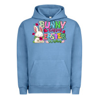 Pigment Pebble Blue Bunny Kisses Easter Wishes Urban Hoodie - CowhideDigitalArt