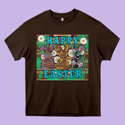 Easter Happy Easter Western Bunnies Daisies Heavy Core Tee Designed By Artiststas