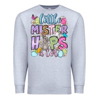 Heather Grey Easter Day Little mister hops a lot Premium Sweatshirt - OliviaCreatesArt