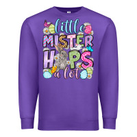 Purple Easter Day Little mister hops a lot Premium Sweatshirt - OliviaCreatesArt