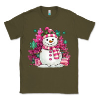 Army Green pink christmas snowman Classic Tee - MaliasSmallBusiness