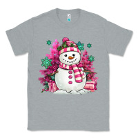 Heather Grey pink christmas snowman Classic Tee - MaliasSmallBusiness