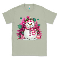 Matcha pink christmas snowman Classic Tee - MaliasSmallBusiness