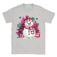 Moon Dust pink christmas snowman Classic Tee - MaliasSmallBusiness