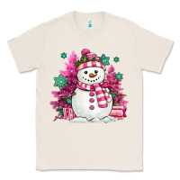 Natural pink christmas snowman Classic Tee - MaliasSmallBusiness