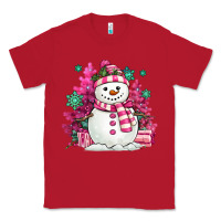 Red pink christmas snowman Classic Tee - MaliasSmallBusiness