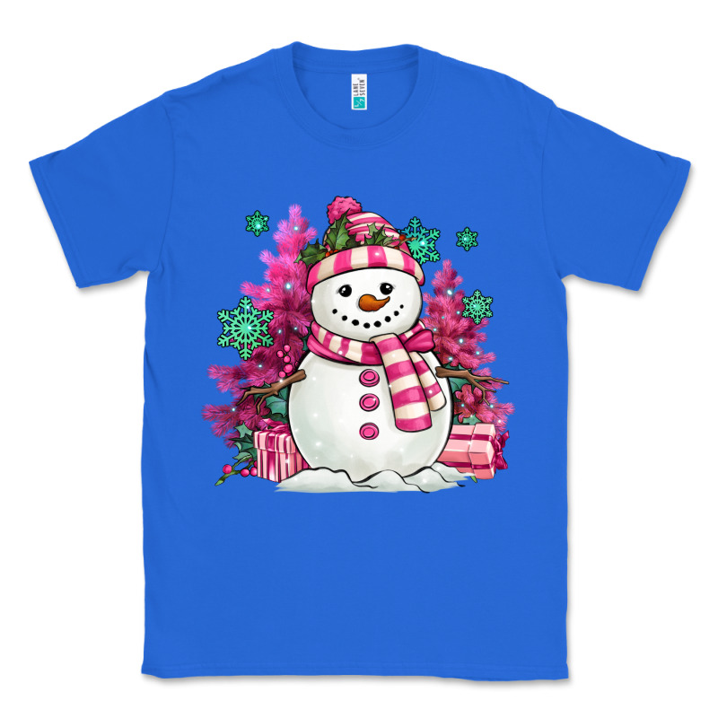 Pink Christmas Snowman Classic Tee by MaliasSmallBusiness | Teevron