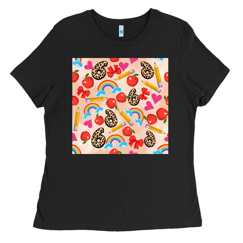 Back To School Seamless Pattern 6 (3600x3600) Ladies Tee by AdoDesignShop | Teevron