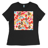 Black back to school seamless pattern 6 (3600x3600) Ladies Tee - AdoDesignShop