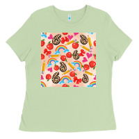 Matcha back to school seamless pattern 6 (3600x3600) Ladies Tee - AdoDesignShop