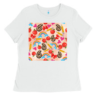 White back to school seamless pattern 6 (3600x3600) Ladies Tee - AdoDesignShop