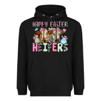Black Happy Easter Heifers Heavyweight Hoodie - OliviaCreatesArt