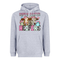 Heather Grey Happy Easter Heifers Heavyweight Hoodie - OliviaCreatesArt