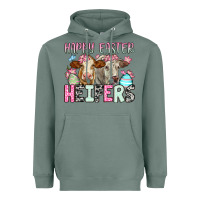 Sage Happy Easter Heifers Heavyweight Hoodie - OliviaCreatesArt