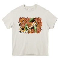 Cream horseshoe cowhide cactus background Heavy Core Tee - AdoDesignShop