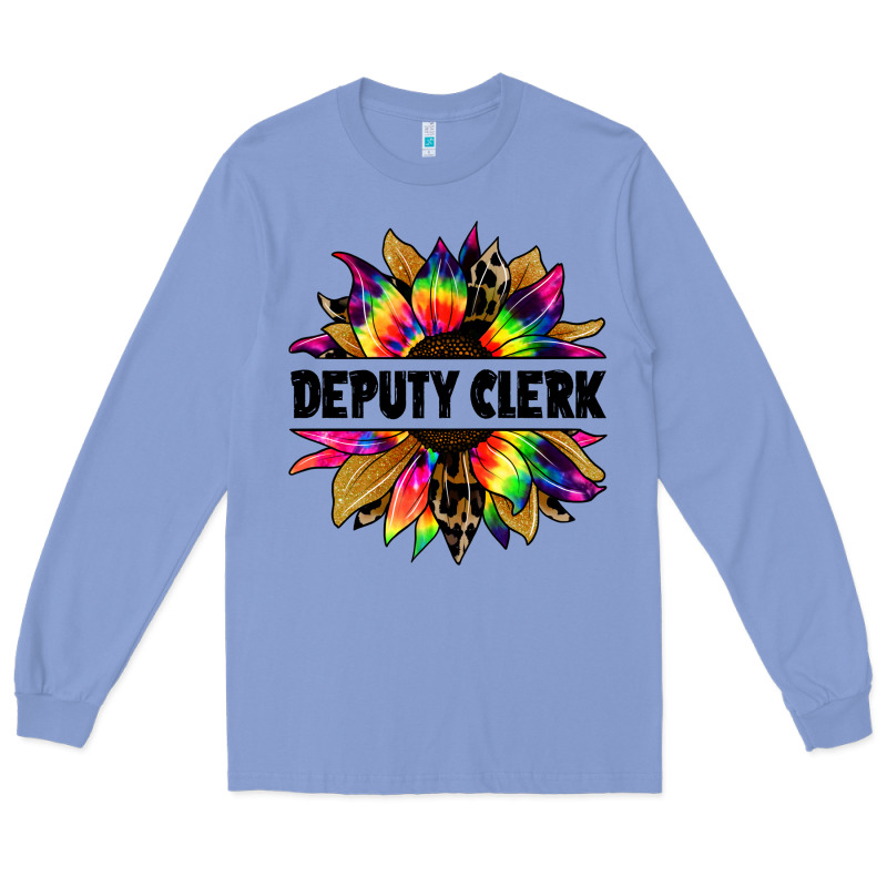 Deputy Clerk Tie Dye Sunflower Long Sleeve Tee by Jasminsmagicworld | Teevron