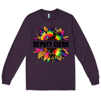 Plum deputy clerk tie dye sunflower Long Sleeve Tee - Jasminsmagicworld