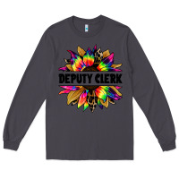 Smoke deputy clerk tie dye sunflower Long Sleeve Tee - Jasminsmagicworld