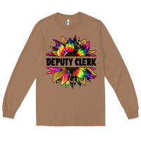 Toasted Coconut deputy clerk tie dye sunflower Long Sleeve Tee - Jasminsmagicworld