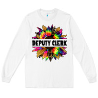 White deputy clerk tie dye sunflower Long Sleeve Tee - Jasminsmagicworld
