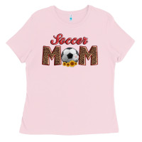 Bubblegum Pink soccer mom with ball and sunflower Ladies Tee - Artiststas