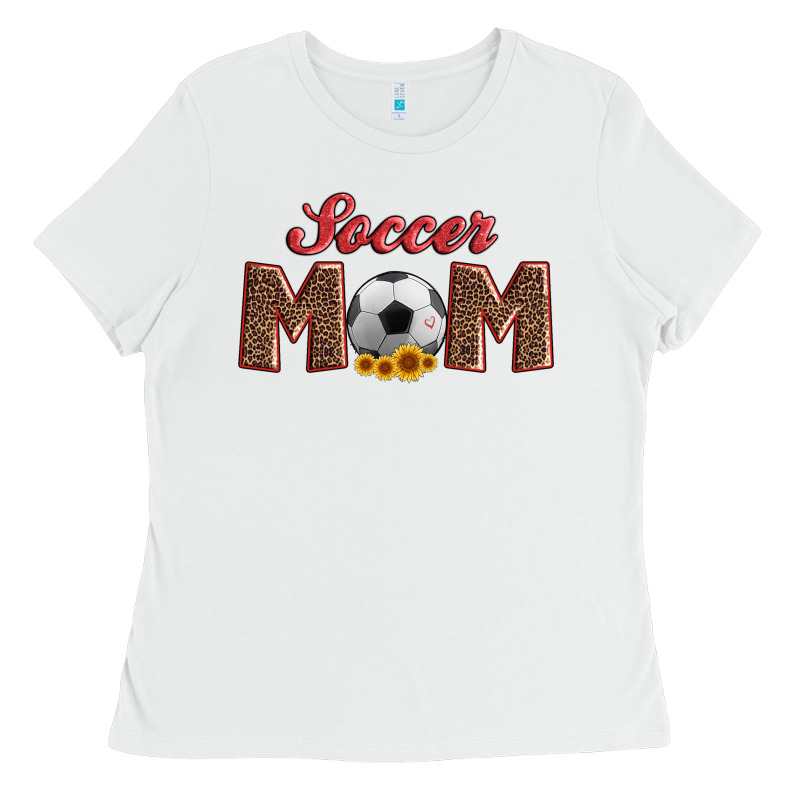 Soccer Mom With Ball And Sunflower Ladies Tee by Artiststas | Teevron