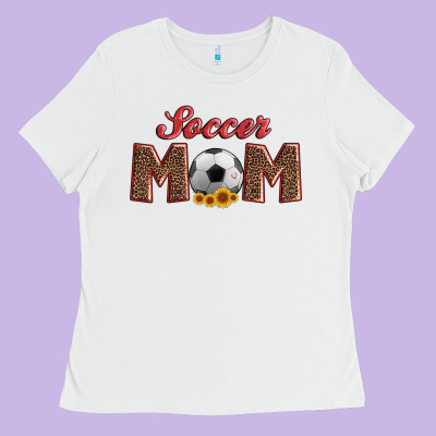 Soccer Mom With Ball And Sunflower Ladies Tee Designed By Artiststas