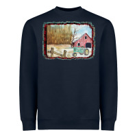 Navy Christmas Barn Tractor Snow Heavyweight Sweatshirt - Bettercallsaul