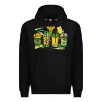 Black St. Patrick's Day Nurse coffee cups Premium Hoodie - HowdyJamesFarm