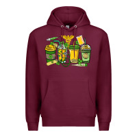 Burgundy St. Patrick's Day Nurse coffee cups Premium Hoodie - HowdyJamesFarm