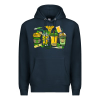 Navy St. Patrick's Day Nurse coffee cups Premium Hoodie - HowdyJamesFarm