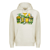 Oatmeal Heather St. Patrick's Day Nurse coffee cups Premium Hoodie - HowdyJamesFarm