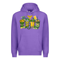 Purple St. Patrick's Day Nurse coffee cups Premium Hoodie - HowdyJamesFarm