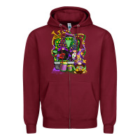 Burgundy mardi gras gnomies truck Zipper Hoodie - CowGirlArtShop
