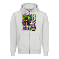 Dove Grey mardi gras gnomies truck Zipper Hoodie - CowGirlArtShop
