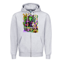 Heather Grey mardi gras gnomies truck Zipper Hoodie - CowGirlArtShop
