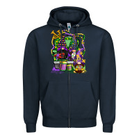 Navy mardi gras gnomies truck Zipper Hoodie - CowGirlArtShop