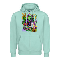 Seafoam mardi gras gnomies truck Zipper Hoodie - CowGirlArtShop