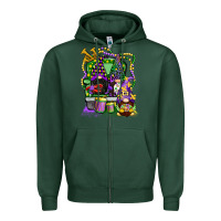 Sports Green mardi gras gnomies truck Zipper Hoodie - CowGirlArtShop
