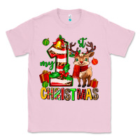 Bubblegum Pink my first christmas reindeer Classic Tee - MaliasSmallBusiness