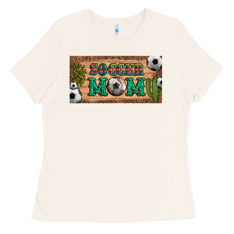 Soccer Mom With Ball And Cactus And Serape Licanse Plate Ladies Tee by Artiststas | Teevron