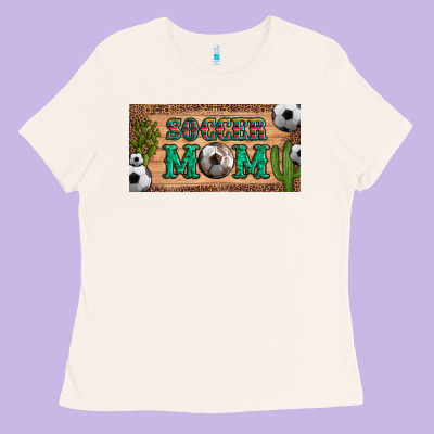 Soccer Mom With Ball And Cactus And Serape Licanse Plate Ladies Tee Designed By Artiststas