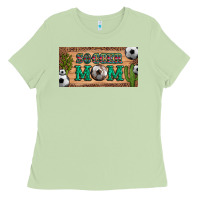 Matcha soccer mom with ball and cactus and serape licanse plate Ladies Tee - Artiststas