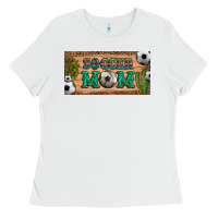 White soccer mom with ball and cactus and serape licanse plate Ladies Tee - Artiststas