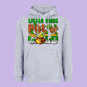 St. Patrick's Little Miss Pot Of Gold Heavyweight Hoodie Designed By Oliviacreatesart