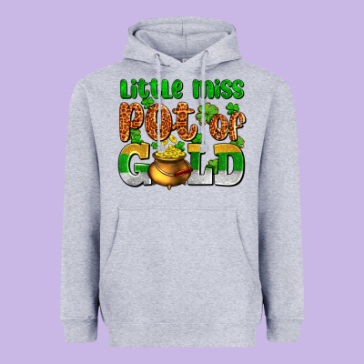 St. Patrick's Little Miss Pot Of Gold Heavyweight Hoodie Designed By Oliviacreatesart